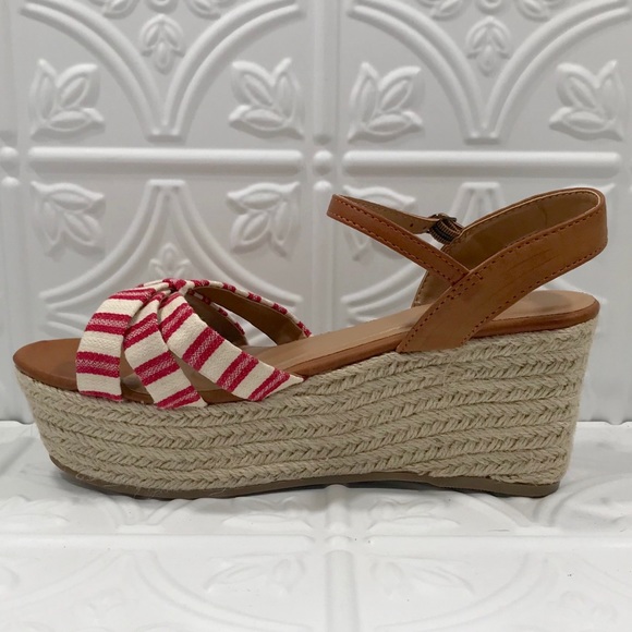 NWOT Bamboo Platform Wedge Espadrilles Sandals - Picture 5 of 11